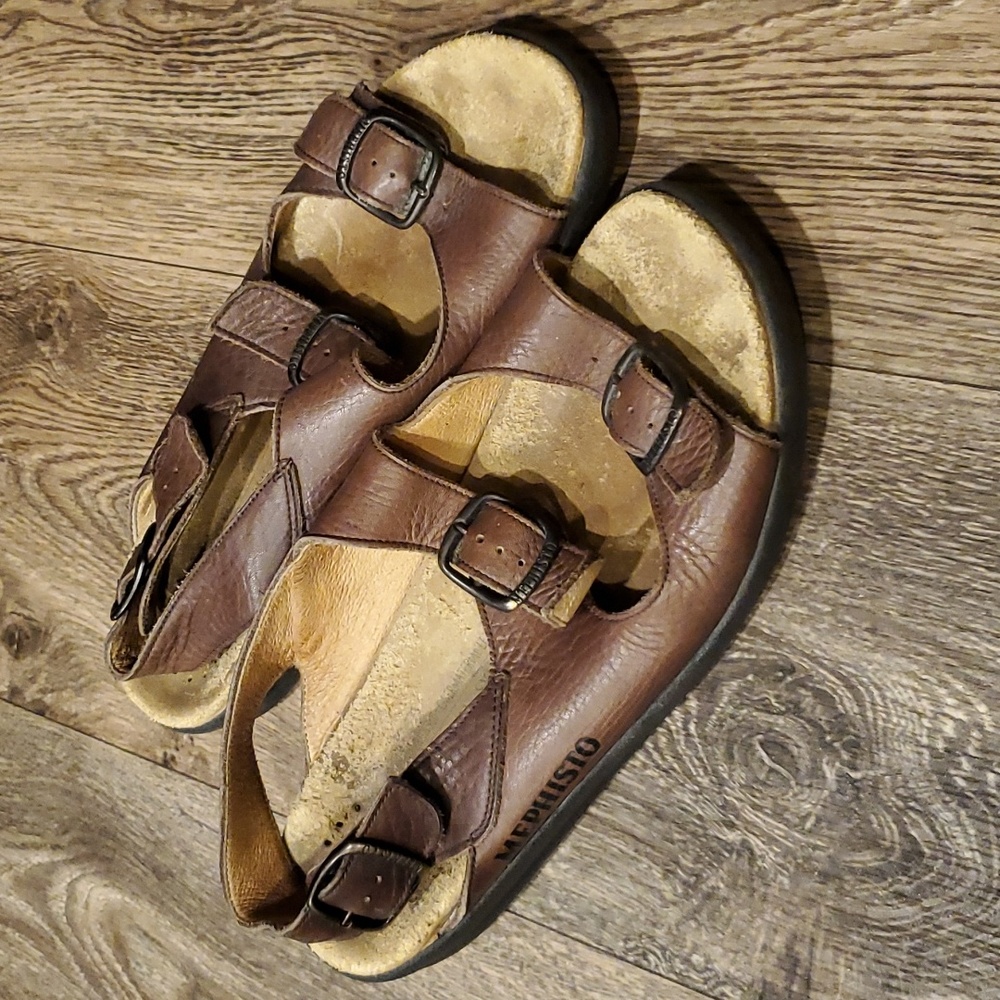 Mephisto Zeus Desert Buffalo Mens Sz 43/9 FISHERMAN Buckle SANDALS Womans Sz 13